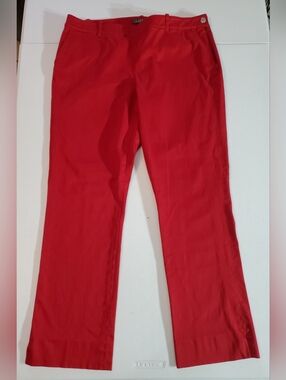 Lauren Ralph Lauren Sz 12 Tomato Red Women's Ankle Length Side Zip Pants